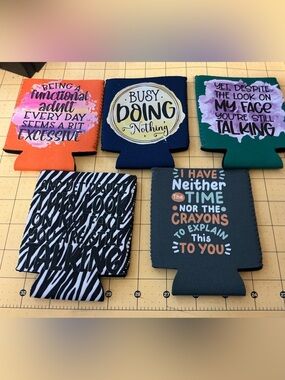 Hot off the press! Set of 6 Graphic Can Cooler Koozies